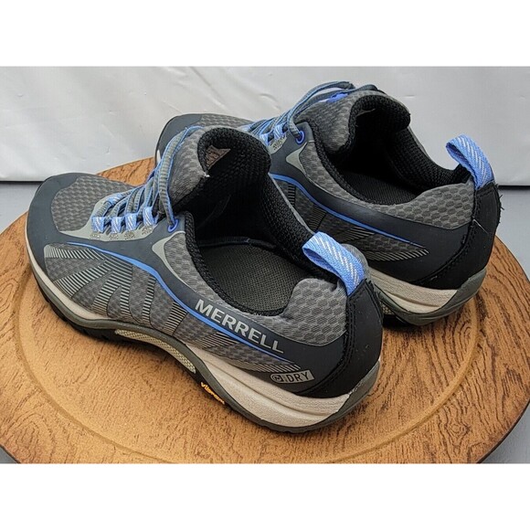 Merrell 'Monument' Women’s Grey Hiking Shoes Size 6.5 Vibram Sole & Blue Accents - Picture 5 of 14